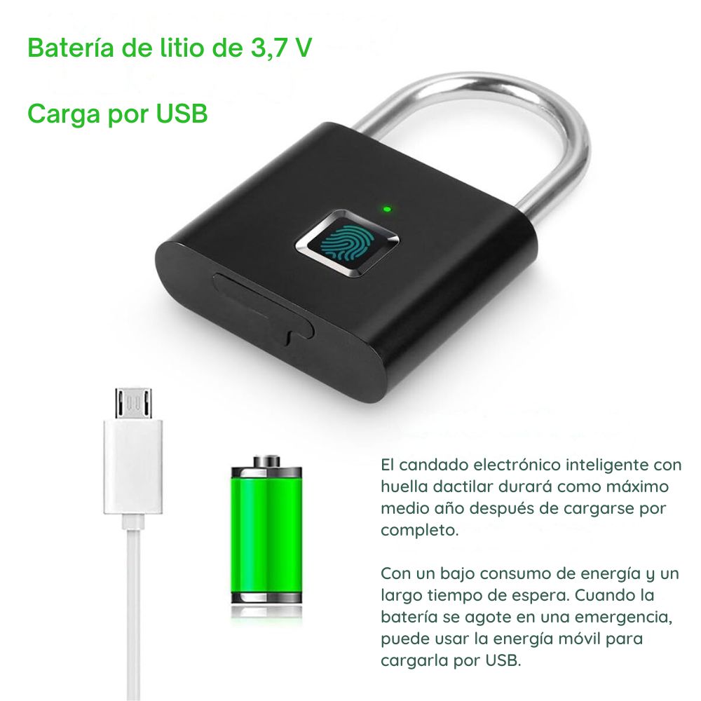 Protege tus pertenencias con el Candado Inteligente de Huella Dactilar
