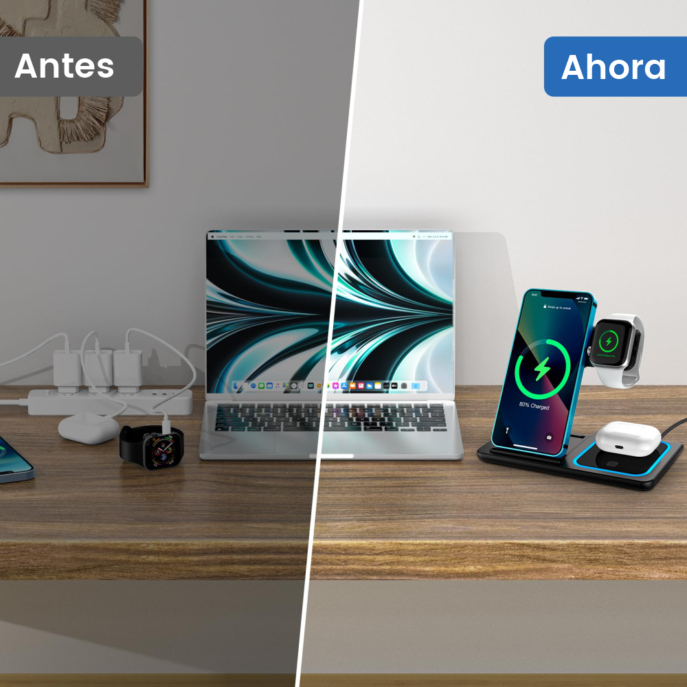 Cargador inalámbrico 3 en 1