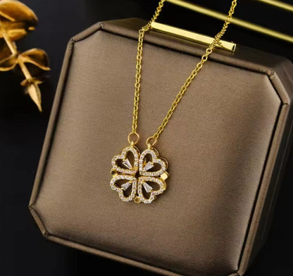 🍀Collar Trébol de Corazones ❤️: Suerte y Amor en un Solo Diseño