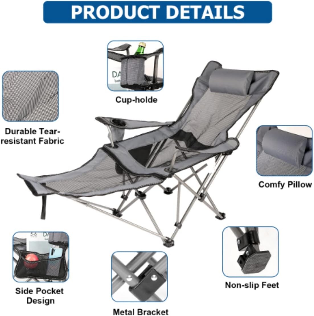 Relájate en Cualquier Momento 🌞: Silla Plegable Ajustable para Tu Comodidad 🪑✨