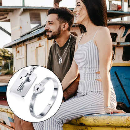 Regalo Perfecto para Expresar Tu Amor ❤️: Pulsera Corazón y Collar Llave 🗝️