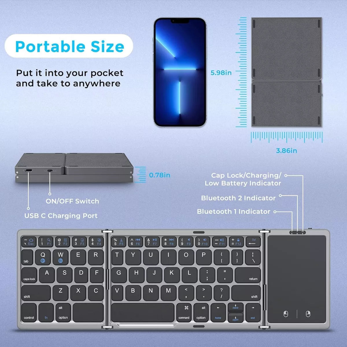 Teclado Plegable y Portátil