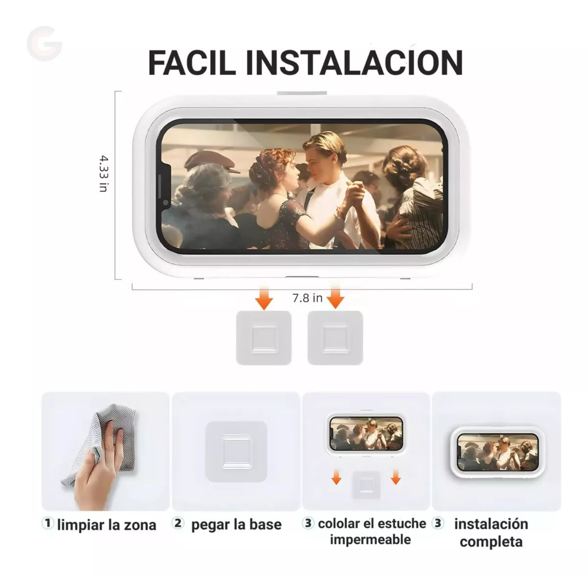 Soporte Impermeable para Celular en la Ducha 📱🚿: Rotación 360°