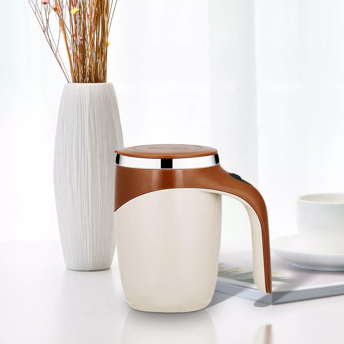 Taza Agitadora Automática de Acero Inoxidable – ¡Mezcla Perfecta al Instante!