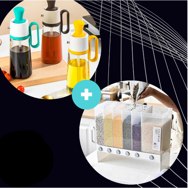 🍳 Organiza Tu Cocina con Estilo: Dispensador de Aceite y Cereal 🥣 ¡Todo al Alcance!